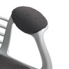 Home Office Chair, Button Tufted Desk Chair with Padded Armrests, Adjustable Height and Swivel Wheels, Dark Gray - 2 of 4