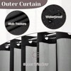 No Hook Slub Textured Shower Curtain with Snap in Liner Black Fabric Outer Curtain Waterproof Inner Liner Hotel Style See Through - 2 of 4