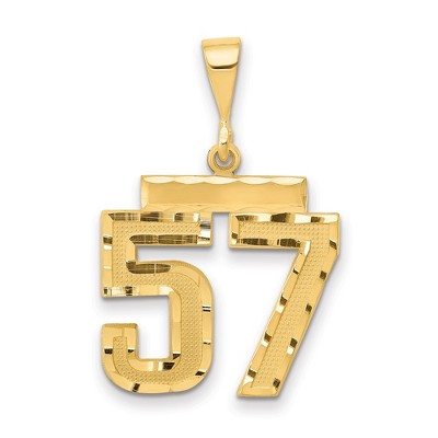 Black Bow Jewelry 14K Yellow Gold, Varsity Collection, Medium D/C Pendant Number 57