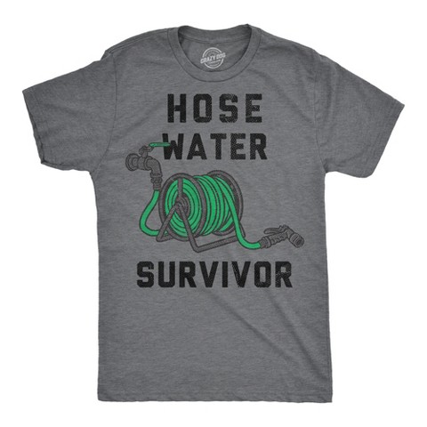 Мужская футболка Crazy Dog T-Shirts, Inc. Funny T Shirts Hose Water Survivor Sarcastic Tee For Men, цвет: Тёмный серый