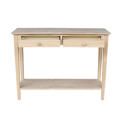 Spencer White Wood Sofa Console Table with Storage