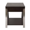 NicBex Modern Unique Coffee Table with Storage Shelf,Espresso Wood Finish & Chrome Metal Finish,Living Room Furniture - 4 of 4