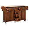 Wood Top Kitchen Island Cart with Wheels, 4 Doors & 5 Drawers, Rolling Storage Cabinet for Kitchen or Dining-The Pop Home - 3 of 4