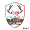 Big Dot of Happiness Buck or Doe - Shaped Fill-In Invitations - Hunting Gender Reveal Party Invitation Cards with Envelopes - Set of 12 - 3 of 4