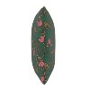 Floral Square Throw Pillow Emerald - Skyline Furniture: Vintage Linen & Cotton, Indoor, Zipper Closure, Botanical Pattern - 2 of 4
