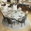 POVISON Contemporary Upholstered Dining Chairs Set of 2, High Back Armchairs, Black - 2 of 4