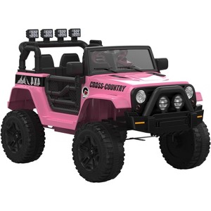 Kids Ride On Truck 12V with Parent Remote, 2-Seater Electric Car for Big Kids, 4-Wheel Suspension, LED Lights & Safety Belt - 1 of 4