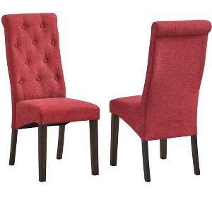 Kings Brand Furniture Lemont Tufted Upholstered Parsons Dining Chair, Set of 2 - 1 of 3