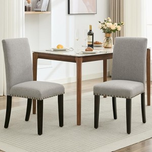 Dining Chairs Set of 2,Modern Fabric Upholstered Ergonomic Kitchen Room Chairs with High Backrest - 1 of 4