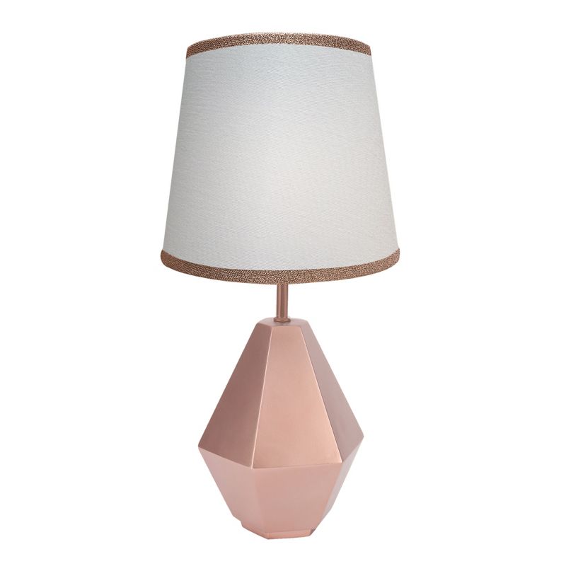 Lambs & Ivy Rose Gold Modern Hexagon Nursery Lamp with Shade & Bulb, 1 of 5