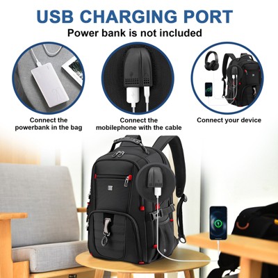 SUGIFT 50L Travel Laptop Backpack for Women with USB Port, Waterproof Carry On Backpack — фото 7