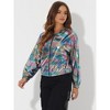 INSPIRE CHIC Women's Holographic Shiny Long Sleeve Zipper Hooded Metallic Jacket - 3 of 4