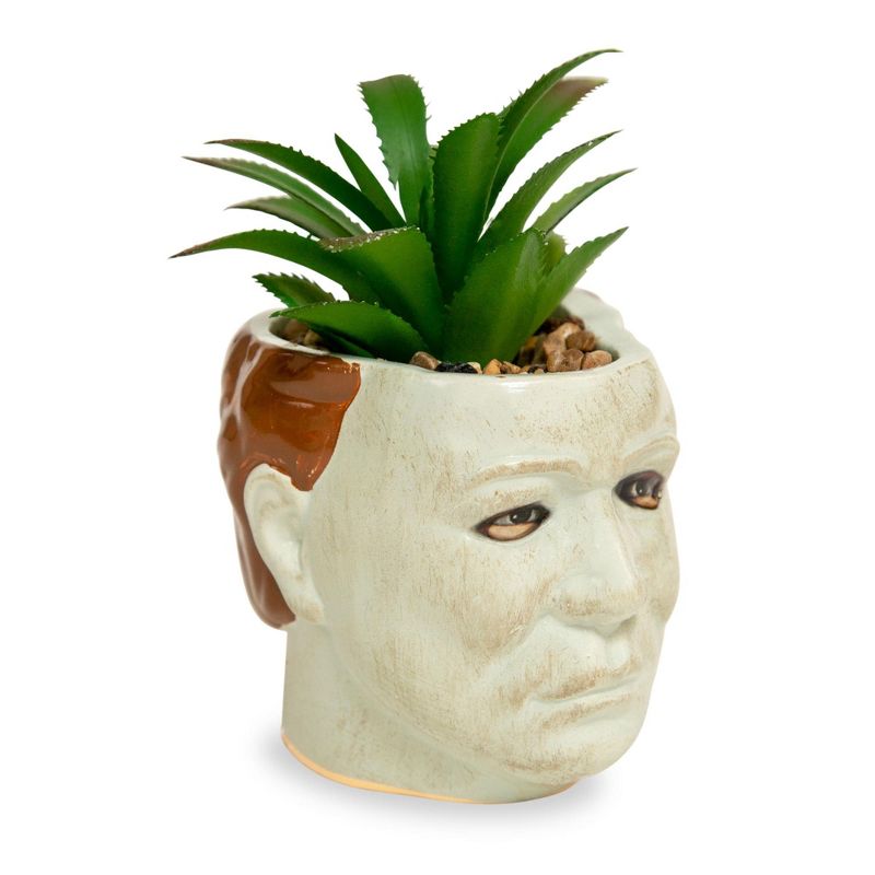 Silver Buffalo Halloween Michael Myers 3-Inch Ceramic Mini Planter With Artificial Succulent, 2 of 10