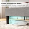 Queen Size Platform Bed Frame with Upholstered Headboard - 3 of 4