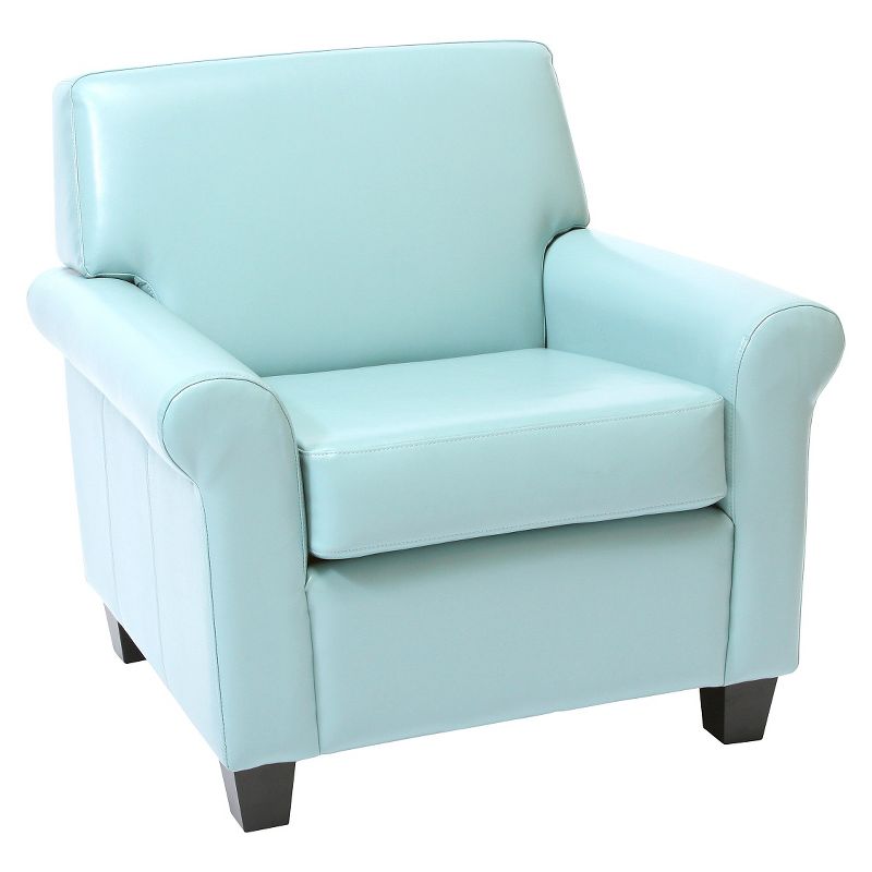 Oversized Bonded Leather Club Chair Blue - Christopher Knight Home, 1 of 6