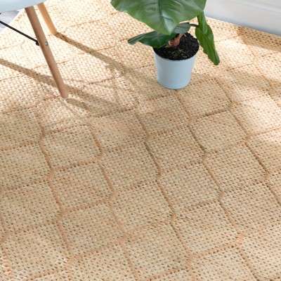 Ivory Tiles Handwoven Round Jute 6' Area Rug