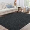 Washable Modern Textured Solid Rug Non Slip Low Pile Rug Soft Contemporary Throw Floor Cover Foldable Indoor Carpet for Living Room Bedroom - 3 of 4