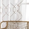 Kate Aurora Transcendence 1 Piece Grommet Top Embroidered Sheer Trellis Clover Window Curtain Panel - 4 of 4
