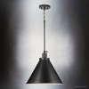 Urban Ambiance Luxury Modern Farmhouse Indoor Pendant,  14''H x 16"W x 16''D,  Matte Black Finish, UHP4679 - 4 of 4