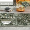 Area Rug Vintage Floral Distressed Print Pattern Rug, Soft Washable Non-Slip Low-Pile Indoor Carpet for Bedroom, Living Room - 4 of 4