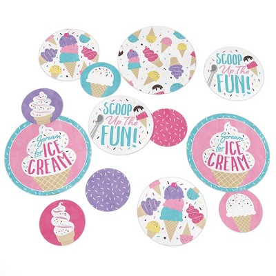 Big Dot of Happiness Scoop Up the Fun - Ice Cream - Sprinkles Party Giant Circle Confetti - Party Decorations - Large Confetti 27 Count