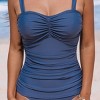 Women's Navy Blue Square Neck Ruched One-Piece Swimsuit - Cupshe - image 4 of 4