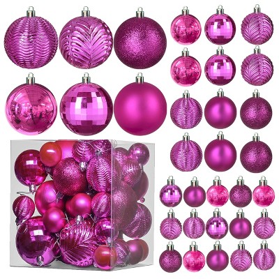 96ct Lavender Purple 4-Finish Shatterproof Christmas Ball Ornaments 1.5