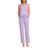 Lands' End Women's Brushed Cozy Waffle Jersey 3 Piece Pajama Set - Tank Top Pant and Robe - 4 of 4