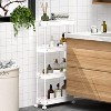 Acoinel Slim Rolling Storage Cart 4 Tier Bathroom Organizer Cart Mobile Shelving Unit Slide Out Utility Cart for Kitchen - 3 of 4