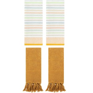 REGALWOVEN 4 Pcs Cotton Soft Absorbent Home Bathroom Decorative Hand Towel - 1 of 4