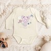 The Juniper Shop Mini Smiley Happy Amongst The Flowers Long Sleeve Bodysuit - NB - Natural - 3 of 4