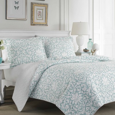 Laura Ashley Mia Reversible Quilt Set Blue