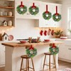 6 Pcs Small Wreath Cabinets Kitchen Xmas Decor 11.5 Inch with Bow Frosted Berries Pine Tips Pinecones Hanging Indoor Fireplace - 3 of 4