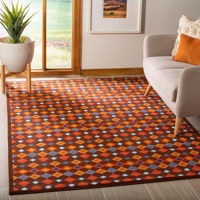 Metropolis Geometric Multicolor Synthetic Area Rug