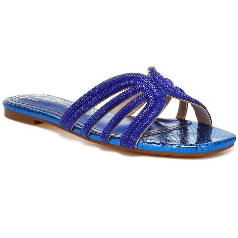 Обувь London Rag Womens Dindy Rhinestone Cut Out Flats 8