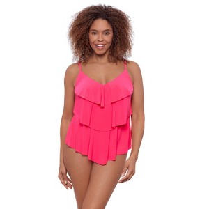 Aqua Green, Women's Triple Tier Tankini - 1 of 3