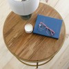 International Lux Side Round Table Sindoori Mango - Sauder: Modern, Gold Frame, Wood Laminate - 3 of 4