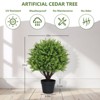 poetree 2-Pack 24" Artificial Cedar Topiary Balls with Potted, Fake Cedar Plants Artificial Shrubs Bushes Ball Tree - 2 of 4