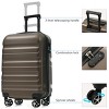 Syemin Luggage 20" Hardshell ABS Carry-On Luggage with Spinner Wheels Lightweight Travel Suitcase Set with Foldable Bag, Brown, 14.2"*9.4"*20.9" - 2 of 4