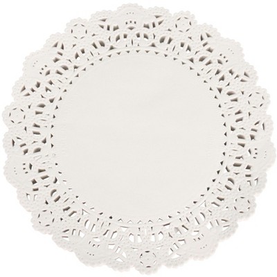 School Smart Paper Die Cut Round Lace Doily, 6 Inches, White, pk of 100