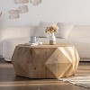 38"Three-dimensional Embossed Pattern Design American Retro Style Coffee Table - 2 of 4