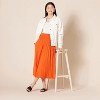 Women's Pull-On Jersey Midi Skirt - Stretchy Knit A-Line Skirt Orange - 4 of 4