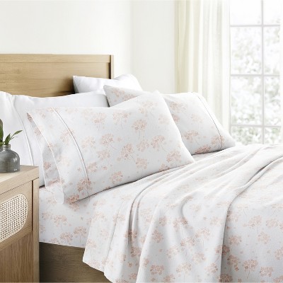 Floral 100% Cotton Flannel Sheets,  4PC Super Soft Bed Sheets, Easy Care, Vibrant Patterns - Becky Cameron