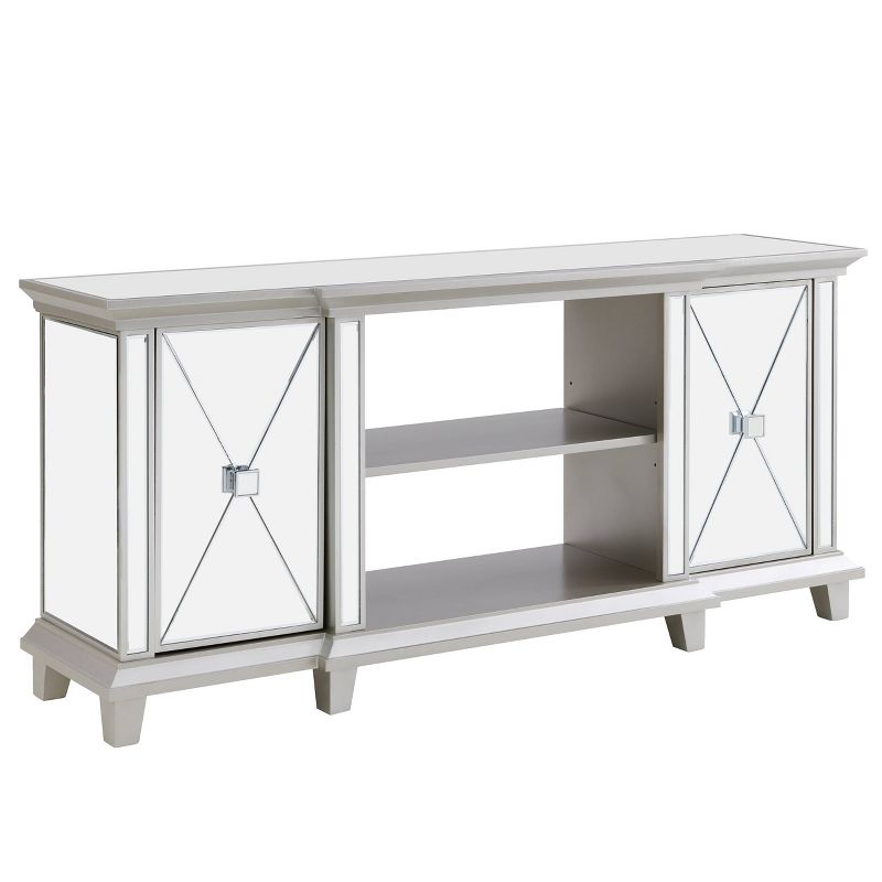 Tappington Mirrored Media Console with Storage Mirror/Silver - Aiden Lane, 6 of 18