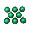 Northlight Matte Glass Christmas Ball Ornaments - 3.25" (80mm) - Green - 8ct - 3 of 4