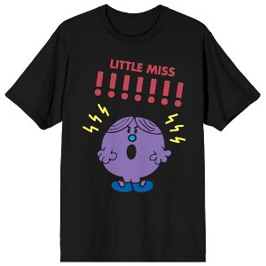 Mr. Men And Little Miss Meme Little Miss !!!!!!! Crew Neck Short Sleeve Women's Black T-shirt - 1 of 3