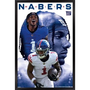 Trends International NFL New York Giants - Malik Nabers 25 Framed Wall Poster Prints - 1 of 4
