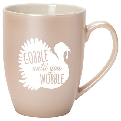 Elanze Designs Gobble Until You Wobble Precious Pearl 10 ounce New Bone China Coffee Cup Mug