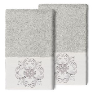 Linum Home Textiles 100% Turkish Cotton ALYSSA Embellished Towel Set - 1 of 2
