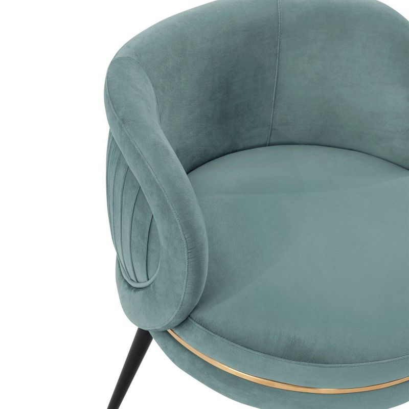 Set of 2 Kaya Modern Pleated Velvet Upholstered Dining Chairs - Manhattan Comfort, 3 of 11